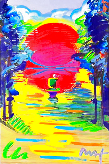 Better World Unique 45x33 - Huge Original Painting by Peter Max