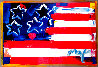 Flag With Heart Unique 1999 32x37 Works on Paper (not prints) by Peter Max - 0