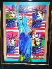 God Bless America III - With Five Liberties Unique 2005 38x32 Works on Paper (not prints) by Peter Max - 3
