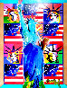 God Bless America III - With Five Liberties Unique 2005 38x32 Works on Paper (not prints) by Peter Max - 0