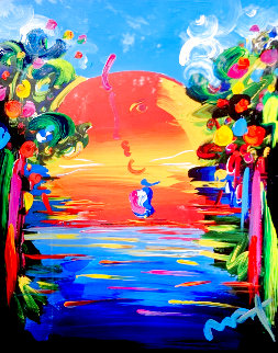 Better World III Unique 1999 38x32 Works on Paper (not prints) - Peter Max