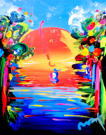 Better World III Unique 1999 -  38x32 Works on Paper (not prints) - Peter Max
