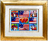 Patriotic Series: 4 Liberties, 4 Flags and 2 Hearts  2006 Unique Works on Paper (not prints) by Peter Max - 1