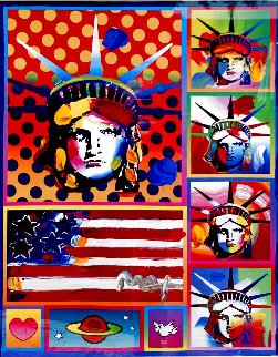 Patriotic Series: Five Liberties and a Flag 2006 Unique Works on Paper (not prints) - Peter Max