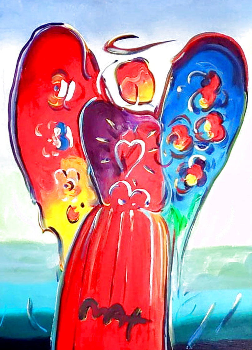 Angel 2004 32x26 Original Painting by Peter Max