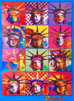 Liberty and Justice For All Unique 39x33 Works on Paper (not prints) - Peter Max