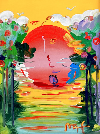 A Better World Painting -  2012  23x20 Original Painting - Peter Max