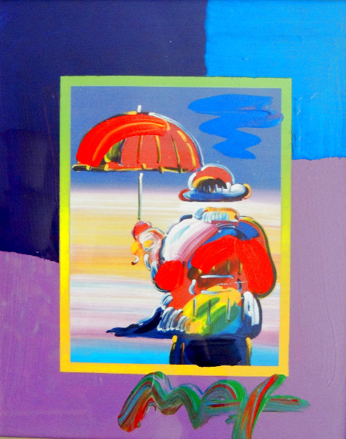 Umbrella Man 2007 16x22 Works on Paper (not prints) by Peter Max