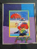 Umbrella Man 2007 16x22 Works on Paper (not prints) by Peter Max - 2