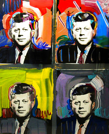 JFK Quadtych 1989 - Huge - Framed Limited Edition Print - Peter Max