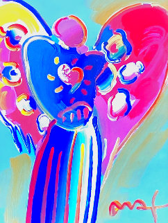 Angel With Heart Unique 2000 37x30 Works on Paper (not prints) - Peter Max