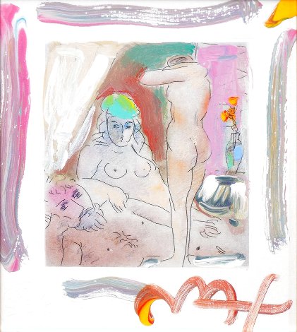Homage to Picasso Vol. I #III Unique 2001 Works on Paper (not prints) - Peter Max