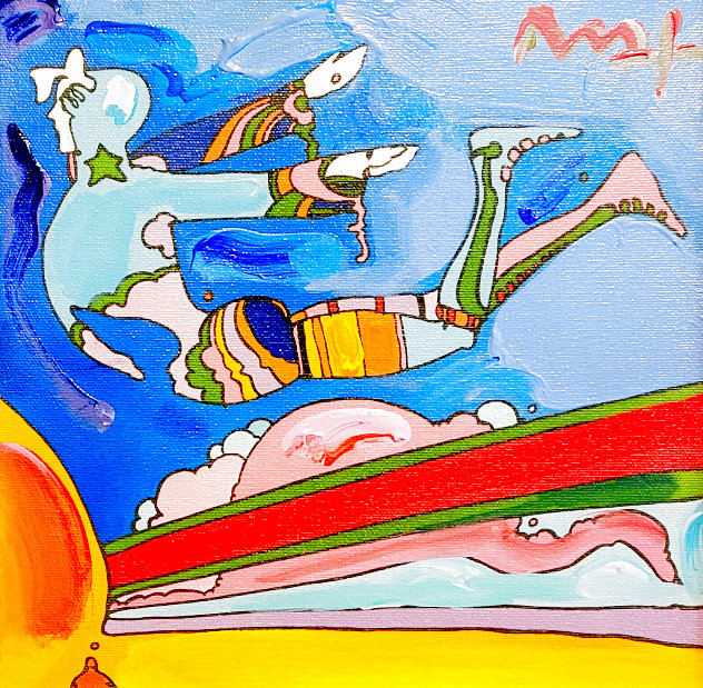 Cosmic Flyer Version II #9 Original Painting by Peter Max