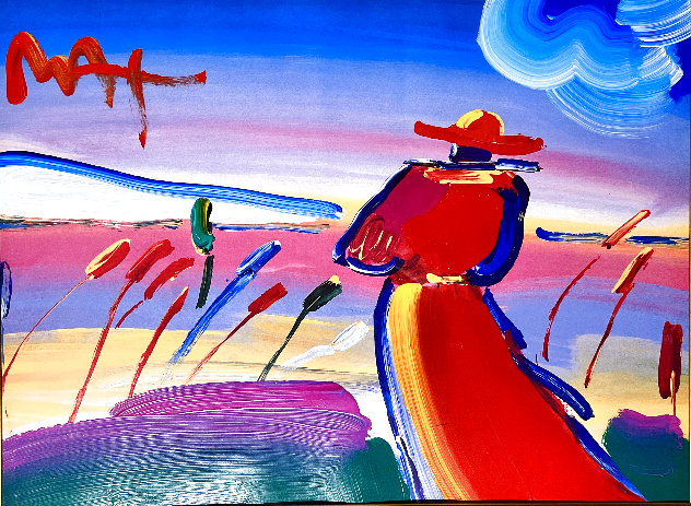 Walking in Reeds Unique 1999 Works on Paper (not prints) by Peter Max