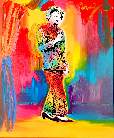 Judy Garland at the Palace 1995 31x27 - Signed Twice Original Painting - Peter Max
