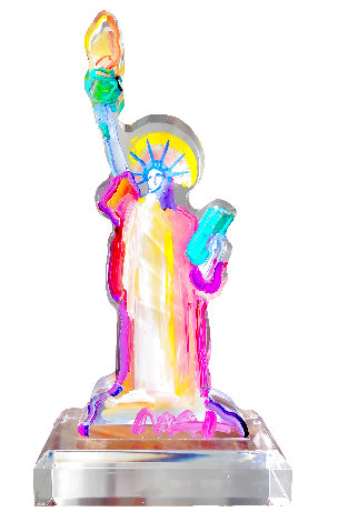 Statue of Liberty Ver. III #107 Unique Acrylic Sculpture 2016 15 in Sculpture - Peter Max