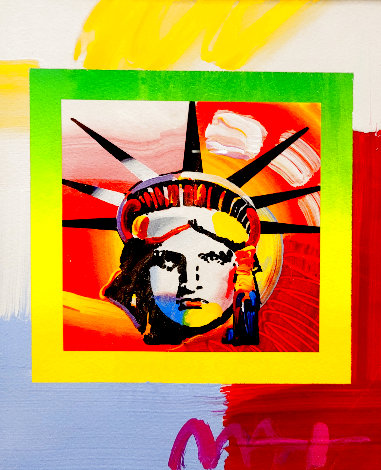 Liberty Head 2 Unique 2006 23x21 Works on Paper (not prints) - Peter Max