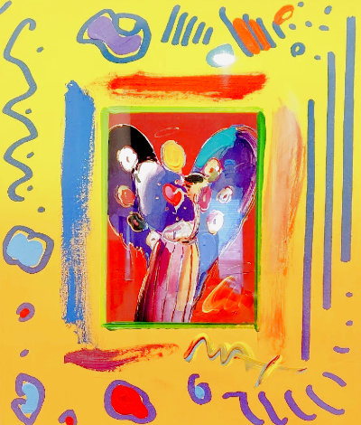 Angels with Heart Unique 2002 31x27 Works on Paper (not prints) - Peter Max