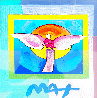 Angel with Sun on Blends Unique 2006 24x26 Works on Paper (not prints) by Peter Max - 0
