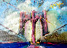 Brooklyn Bridge 2017 27x34 - New York - NYC Original Painting by Peter Max - 0