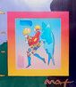 Tiptoe Floating on Blends Unique 2011 Works on Paper (not prints) by Peter Max - 0