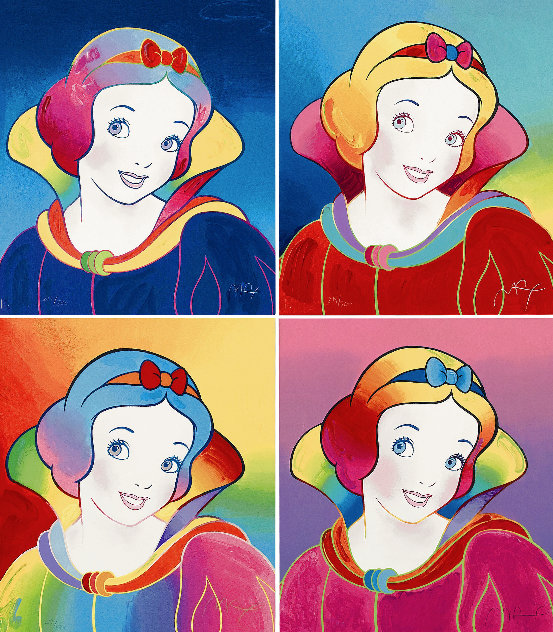 Snow White Suite of 4 Framed Serigraphs - 1996 - Huge Limited Edition Print by Peter Max