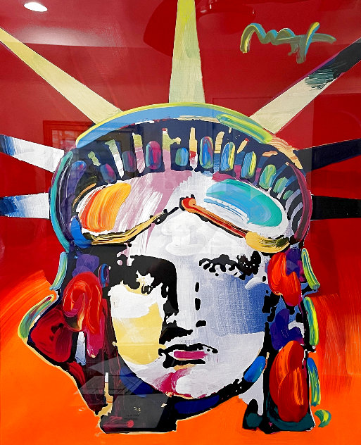 Statue of Liberty Unique 2007 43x38 - Huge - New York - NYC Works on Paper (not prints) by Peter Max