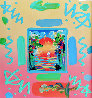 Better World Collage 1 Unique 1999 22x24 Works on Paper (not prints) by Peter Max - 0