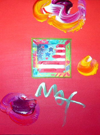 American Flag 2006 10x8 Works on Paper (not prints) - Peter Max