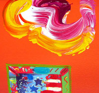 American Flag 2006 10x8 Works on Paper (not prints) by Peter Max - 2 American Flag 2006 10x8 Works on Paper (not prints) by Peter Max - 2