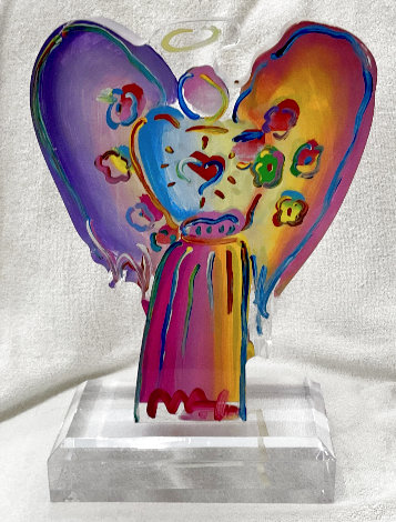 Angel with Heart Version 111 Unique Acrylic Sculpture 2015 12 in Sculpture - Peter Max