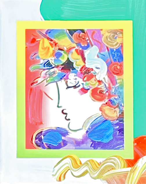 Blushing Beauty on Blends Unique 2006 23x22 Works on Paper (not prints) by Peter Max