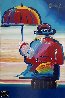 Umbrella Man Unique 1999 48x36 - Huge Works on Paper (not prints) by Peter Max - 0