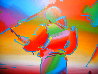 Umbrella Man and Lady 1989 66x80 - Huge Mural Size Original Painting by Peter Max - 3