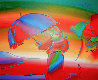 Umbrella Man and Lady 1989 66x80 - Huge Mural Size Original Painting by Peter Max - 0