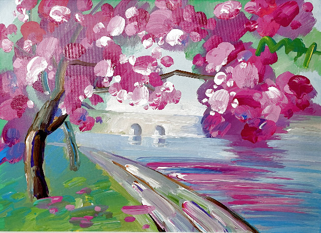 Cherry Blossom 2016 22x28 Original Painting by Peter Max