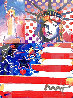 God Bless America II Unique 2001 38x32 Works on Paper (not prints) by Peter Max - 0