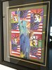 God Bless America III: w/ Five Liberties Unique 2005 - Framed Mixed Media Works on Paper (not prints) by Peter Max - 2