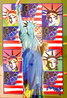 God Bless America III: w/ Five Liberties Unique 2005 - Framed Mixed Media Works on Paper (not prints) by Peter Max - 0