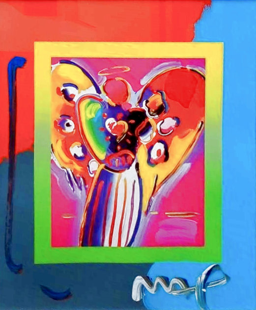 Angel with Heart 26x30 Original Painting by Peter Max