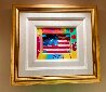 Flag with Heart Ver #52 Acrylic on Canvas 2002 18x20 Original Painting by Peter Max - 1