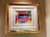 Flag with Heart Ver #52 Acrylic on Canvas 2002 18x20 Original Painting by Peter Max - 2