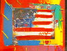 Flag with Heart Unique 1998 33x38 Works on Paper (not prints) by Peter Max - 3