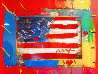 Flag with Heart Unique 1998 33x38 Works on Paper (not prints) by Peter Max - 0