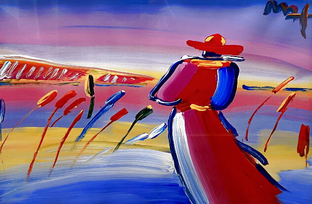 Walking in Reeds Unique 1999 30x36 Works on Paper (not prints) by Peter Max