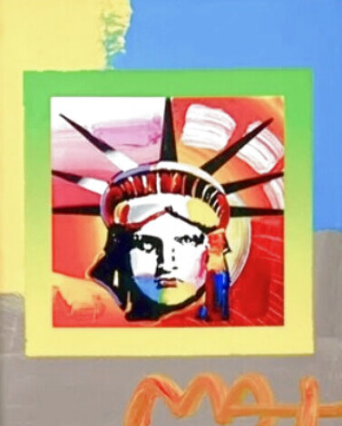 American Suite: Liberty Head II Unique 2006 Original Painting - Peter Max