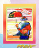 Umbrella Man on Blends Unique 25x23 Works on Paper (not prints) by Peter Max - 0