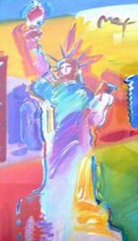 Statue of Liberty 2001 53x34 Huge Works on Paper (not prints) - Peter Max