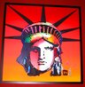 Liberty Head 1991 64x64 - Huge - Signed Twice Original Painting by Peter Max - 1