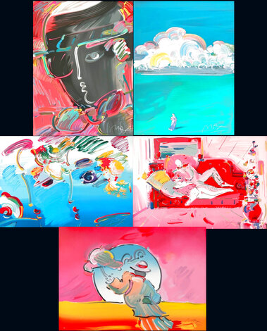 Images of an Era Suite of 5 Serigraphs - 1990 - w Portfolio Case Limited Edition Print - Peter Max